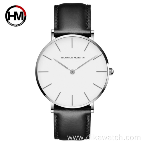 HM Japan Movement Men's Waterproof Business Casual Black Belt Watch wish quartz watch factory wholesale